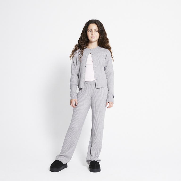 Rib-knit cardigan "Jannike star" Grey Melange